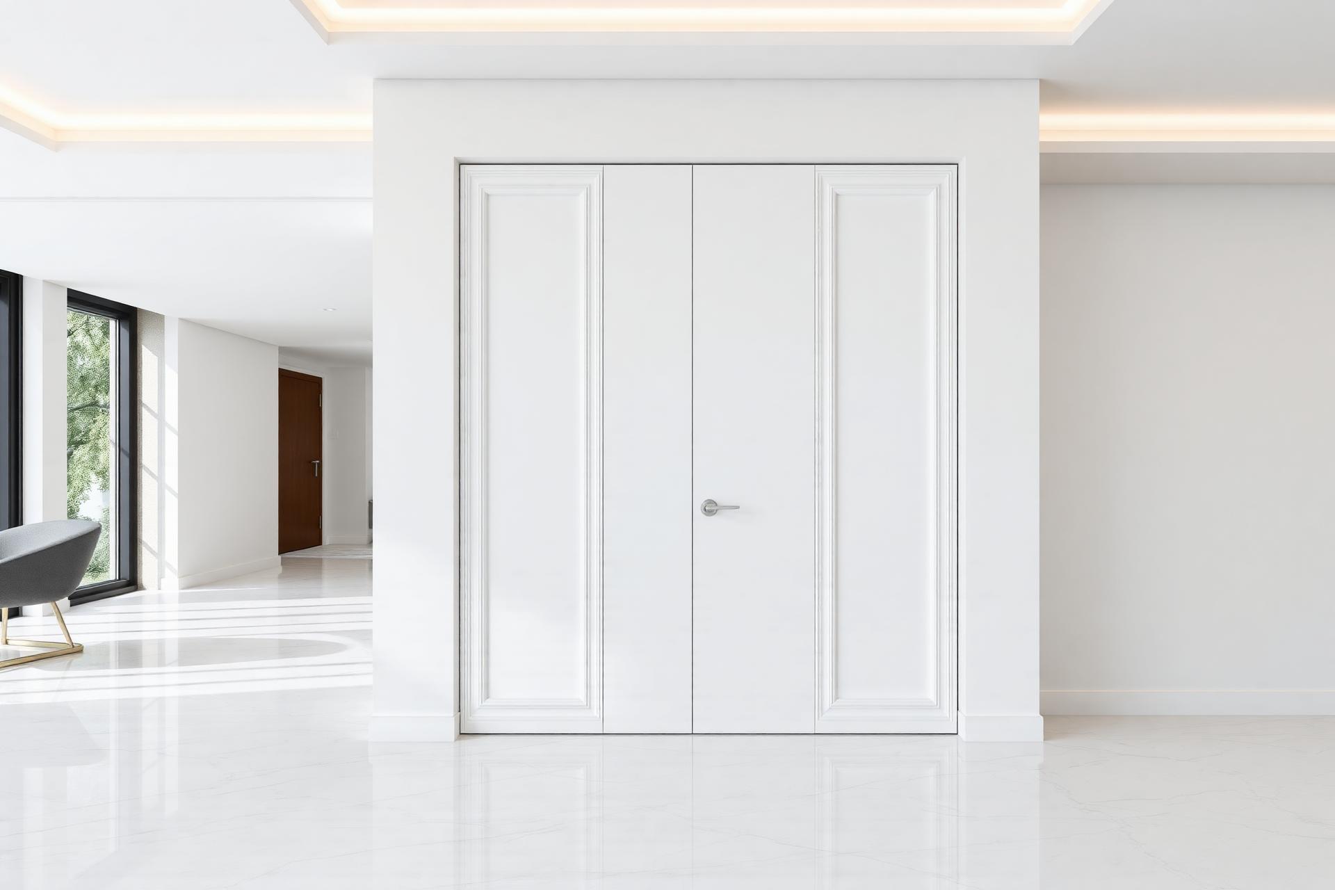 Porta laqueada sob medida em ambiente contemporâneo — AETERNA